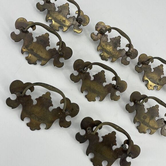 Chippendale Colonial Brass Antique Hardware Batwing Drawer Pull 2 1/2" center - Picture 5 of 12